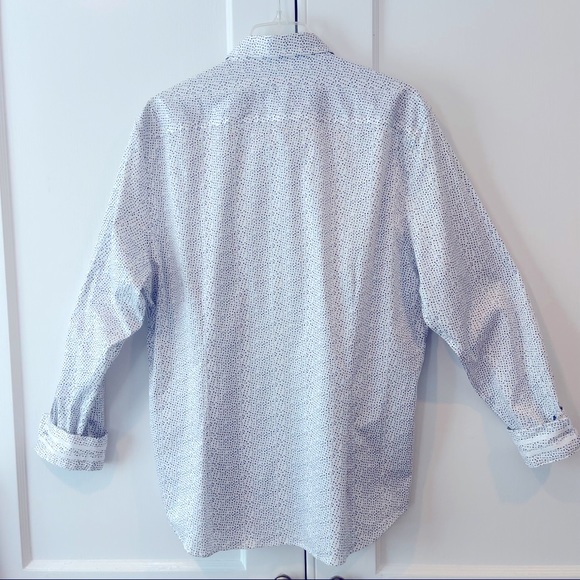 ROBERT GRAHAM ‘BECAN” TWO TONE DOT PRINT LONG SLEEVE SHIRT - Picture 10 of 16